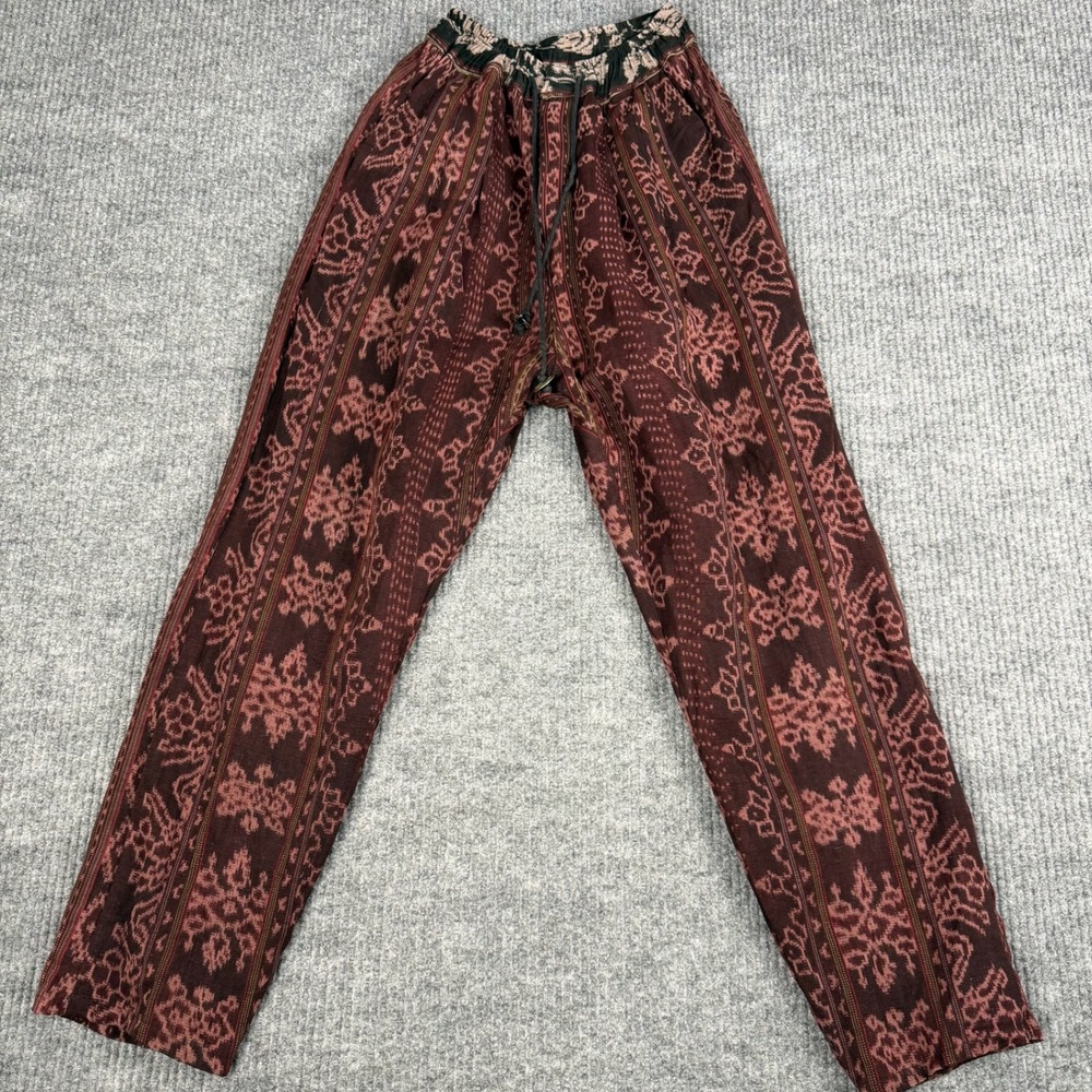 Vtg 90s Synergy Pants Womens XS 100% Cotton‎ Ikat Batik Hippie Artisan